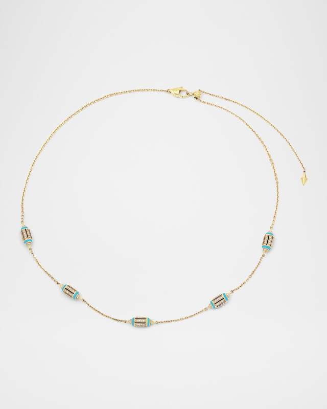 Merriyah 18K Yellow Gold Diamond Station Choker Necklace